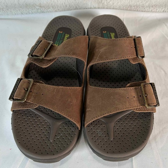 Skechers Raggae Jammin Outdoor Desert Brown Wide Fit Women's Sandals Size 8W New - Picture 1 of 15